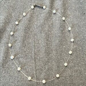 Sterling Freshwater Pearl Illusion Necklace-17”